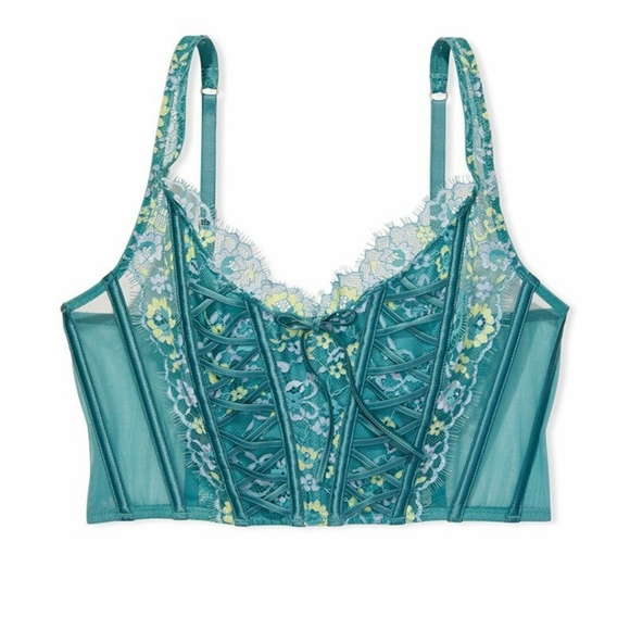 Victoria's Secret Dream Angels Cross Dyed Unlined Lace Up Bra Top - Picture 8 of 8